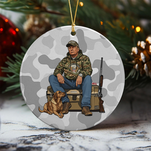 Trump Hunting Gear: Buck Around and Find Out Ceramic Ornament LM32 63843