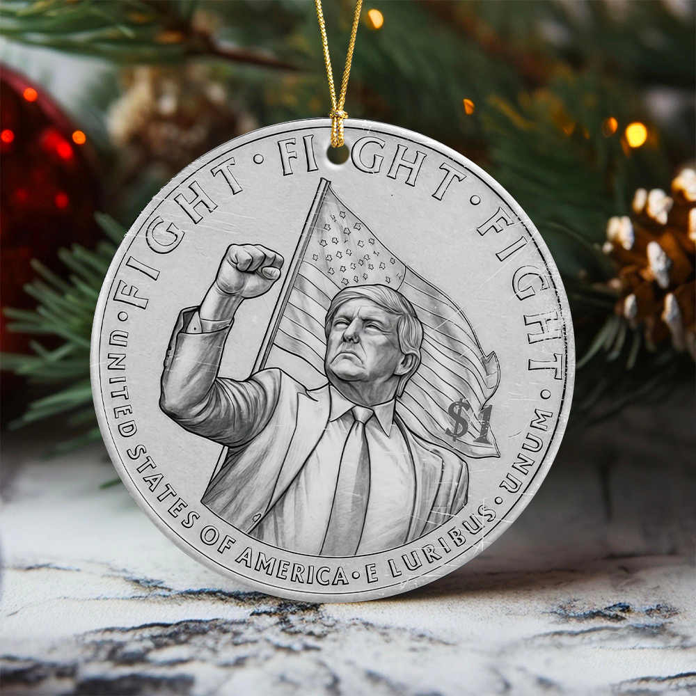 Trump Fight - America 250 Ceramic Ornament Independence Day LM32 65805