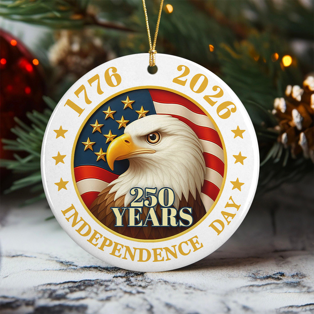 250 Years Of America Ceramic Ornament Independence Day Gift HA75 897846