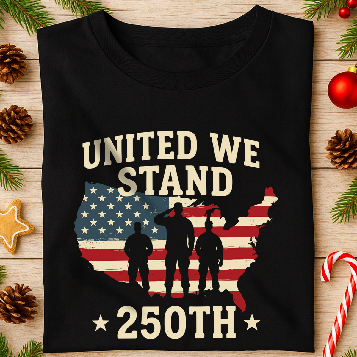 United We Stand 250th Anniversary USA Veteran Dark Shirt HA75 897302