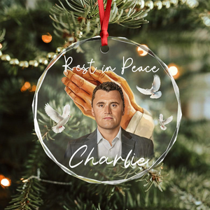 Rest In Peace Charlie Kirk Memorial Glass Ornament LM32 65557