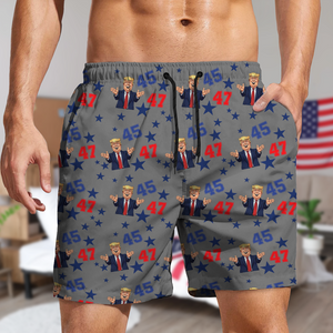 Funny Trump 45 47 Beach Short Gift For Trump Supporters HA75 64274