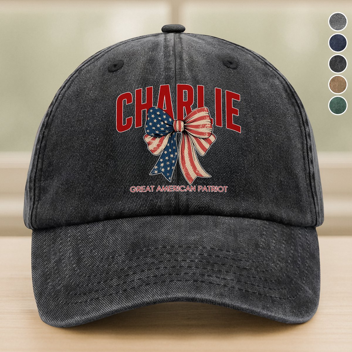 Justice For Charlie Kirk - Great American Patriot Washed Denim Baseball Cap LM32 65661