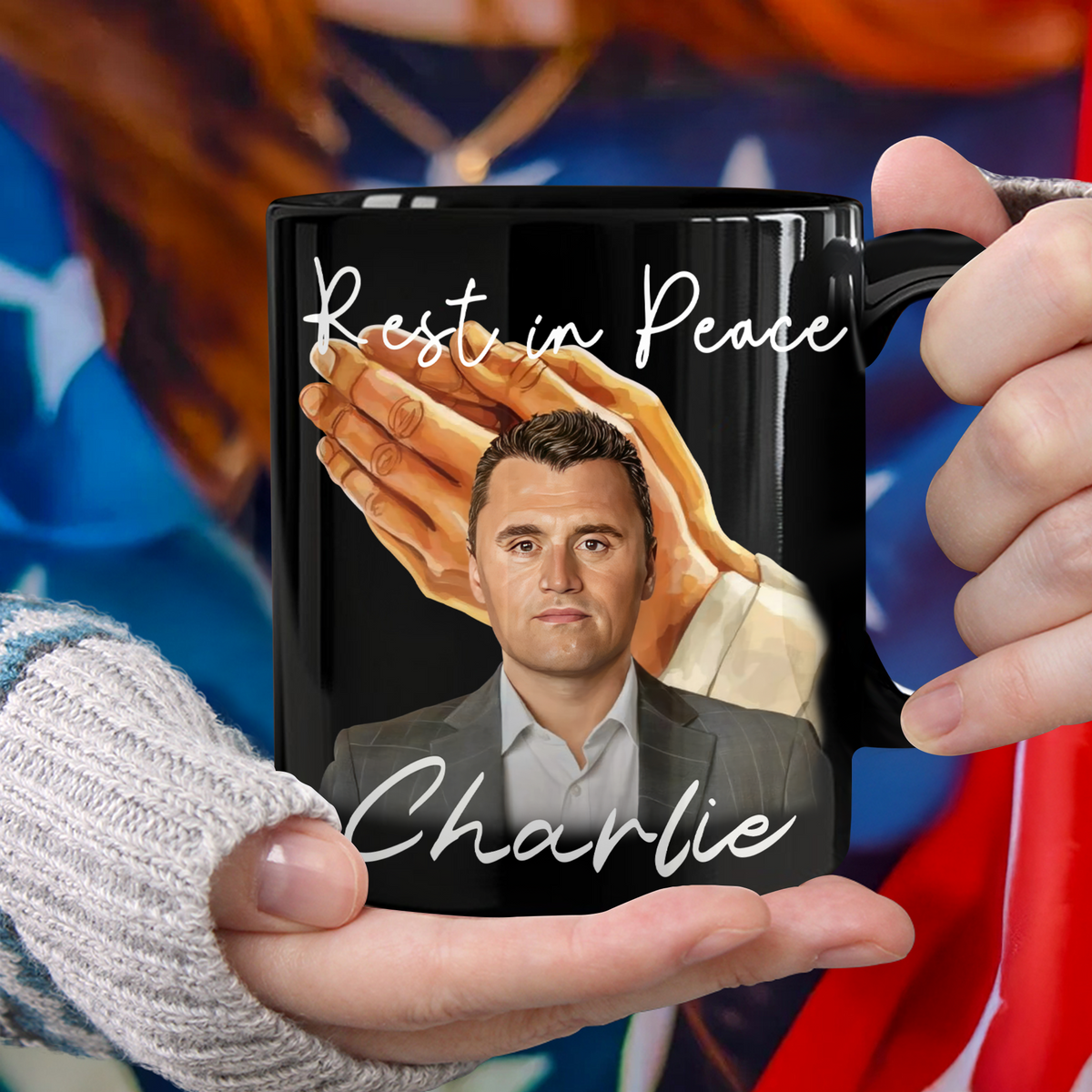 Rest In Peace Charlie Kirk Memorial Black Mug LM32 65559