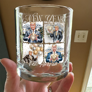 New Year New America Trump 2025 Disco Ball Whisky Glass HA75 67132