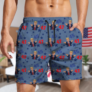 Funny Trump 45 47 Beach Short Gift For Trump Supporters HA75 64274