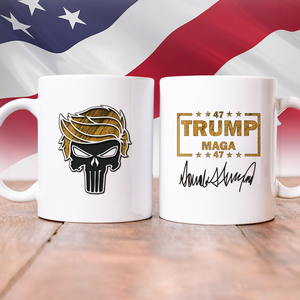 Patriotic Trump MAGA 47 Punisher White Mug LM32 63991