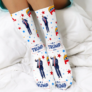 Trump Dancing Christmas Socks N369 HA75 64096