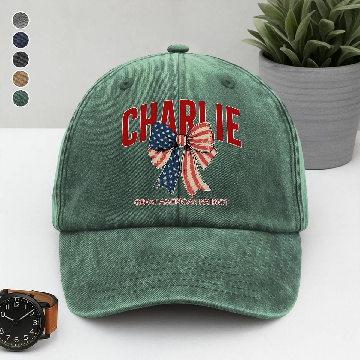Justice For Charlie Kirk - Great American Patriot Washed Denim Baseball Cap LM32 65661
