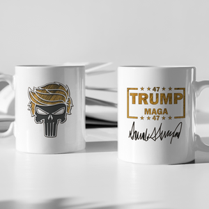 Patriotic Trump MAGA 47 Punisher White Mug LM32 63991