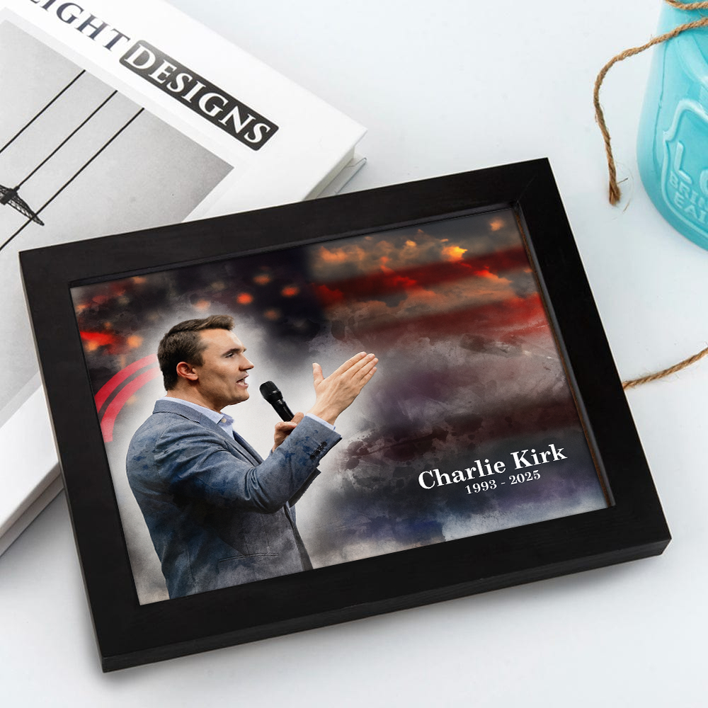 Charlie Kirk Tribute Art - Signed Limited Charity Picture Frame LM32 65795