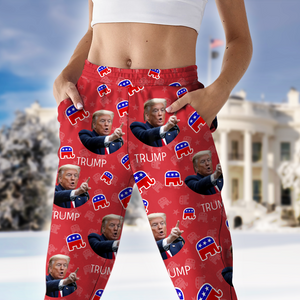 Custom Trump Portrait Christmas Gift Flannel Pajamas HO82 65448