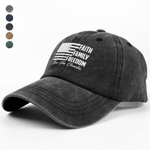 Live Like Charlie Kirk Faith Family Freedom Washed Denim Baseball Cap HA75 64580