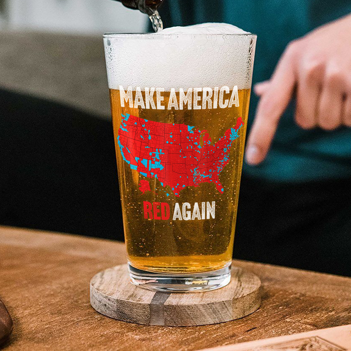 Make America Red Again Beer Glass Gift for Trump Lovers HA75 67094