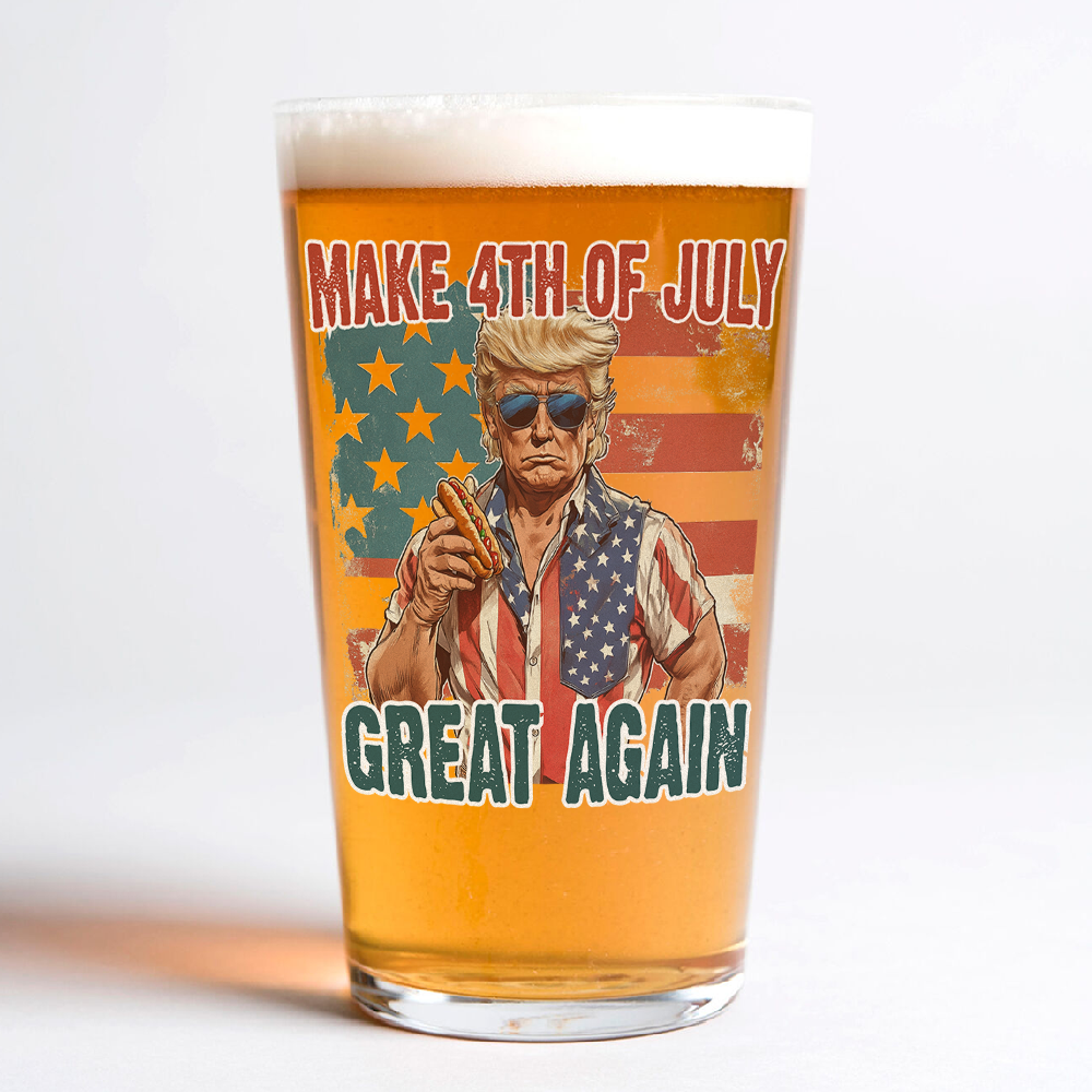 Make 4th Of July Great Again Trump Print Beer Glass HO82 65728