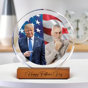 Personalize Custom Photo With Trump Happy Father's Day Acrylic Frame Block HA75 64400