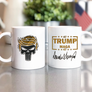 Patriotic Trump MAGA 47 Punisher White Mug LM32 63991