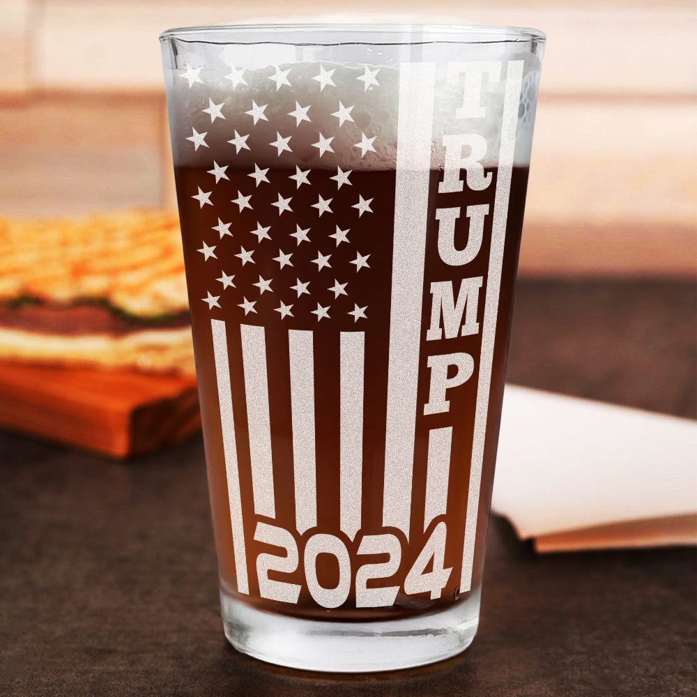 Trump 2024 Flag Full Print Beer Glass N304 HA75 62726
