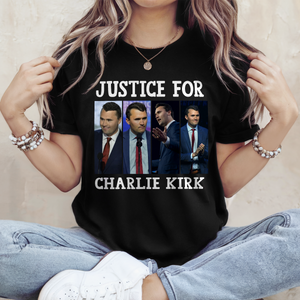 Justice for Charlie Kirk Memorial Dark Shirt LM32 65547