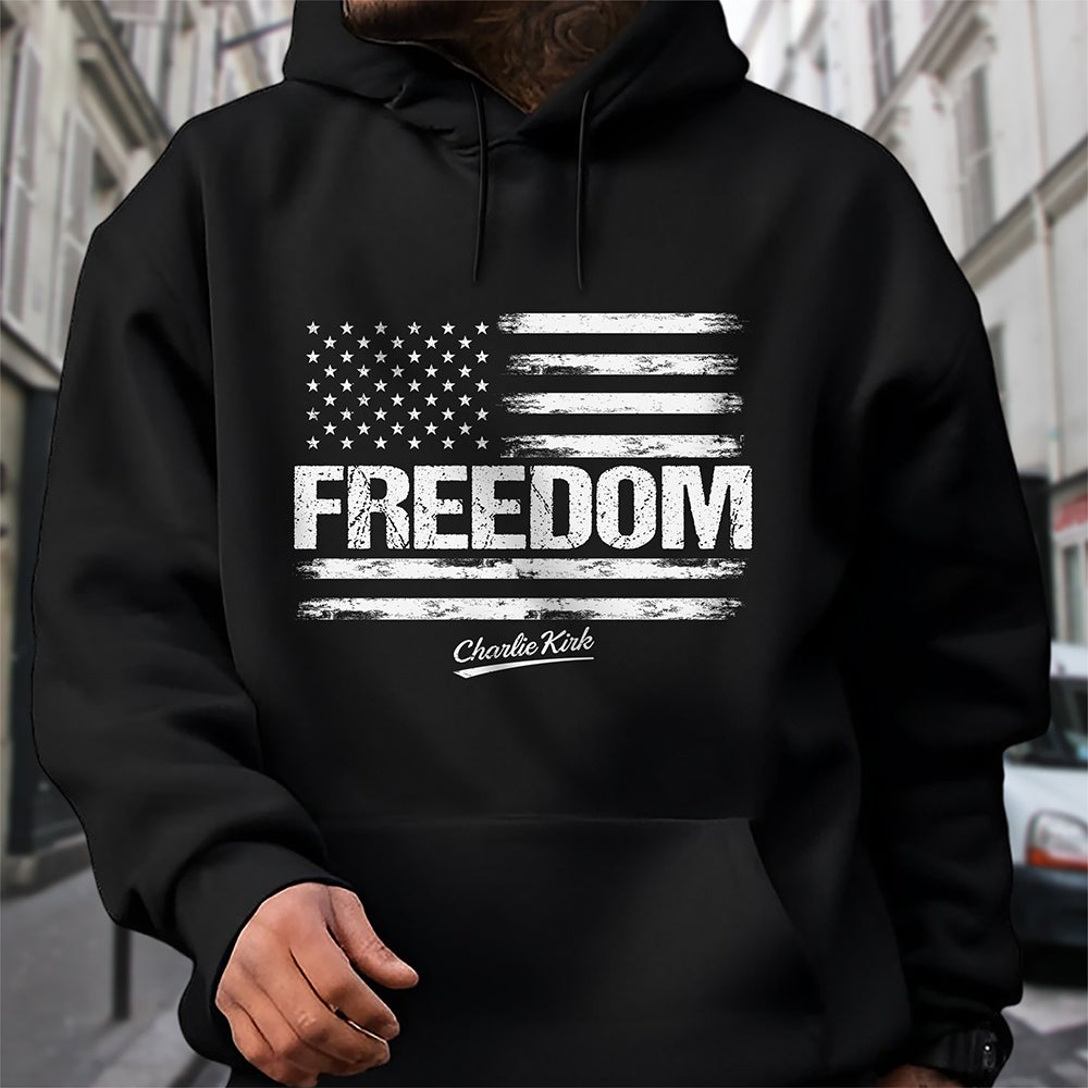 Freedom Pray For Charlie Kirk USA American Flag Patriotic Dark Shirt CH07 67604