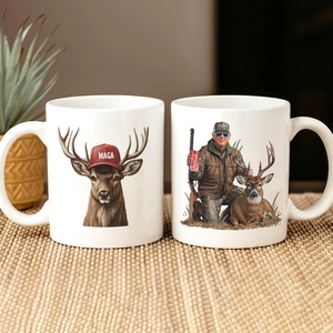 MAGA Patriotic Trump Deer Hunting White Mug LM32 63887