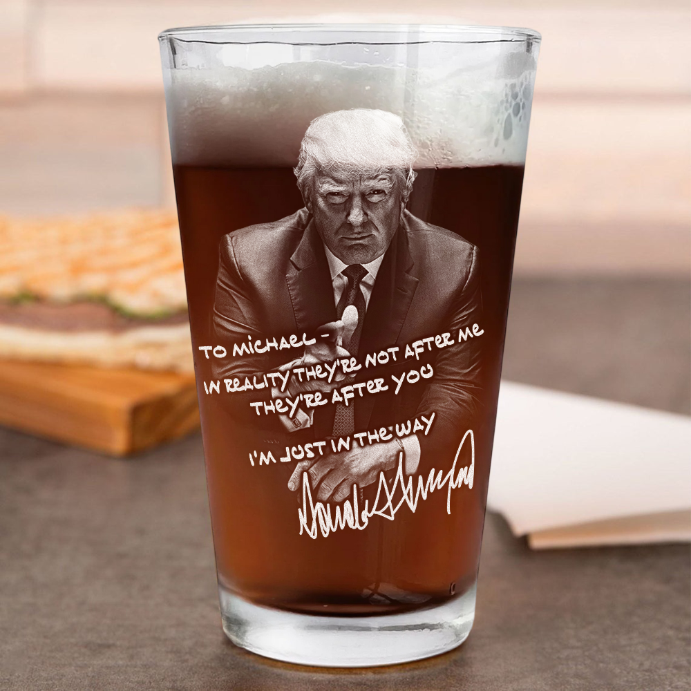 Custom Name President Donald Trump Print Beer Glass HA75 62558