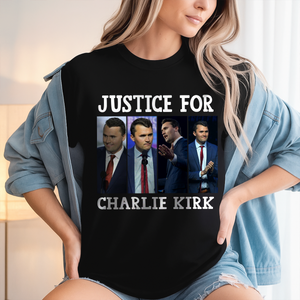 Justice for Charlie Kirk Memorial Dark Shirt LM32 65547
