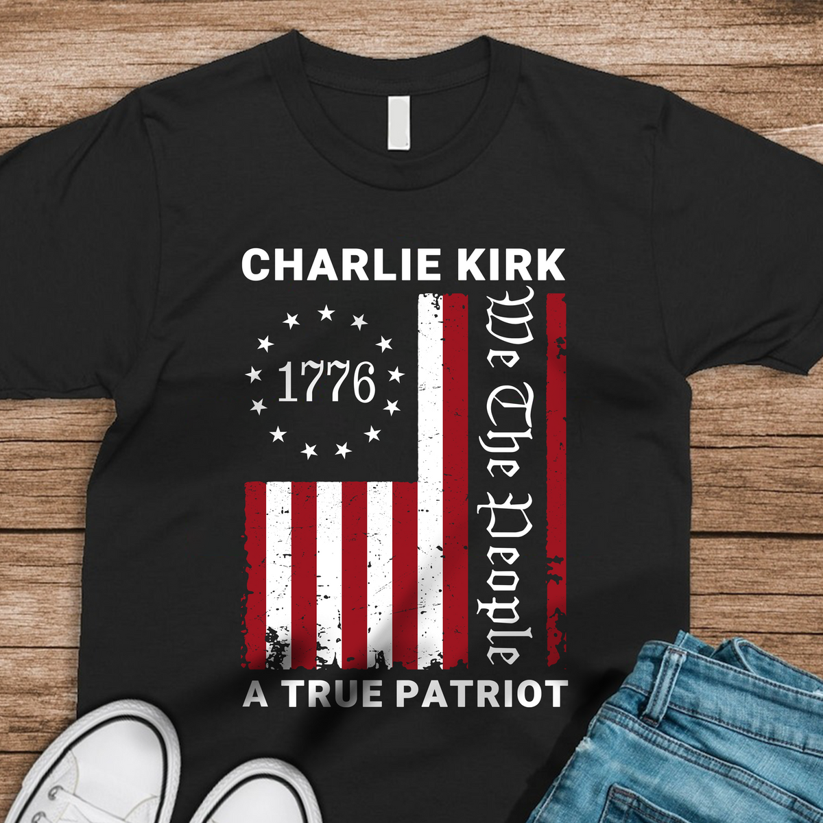 We The People - Pray For Charlie Kirk Memorial Dark Shirt LM32 65467