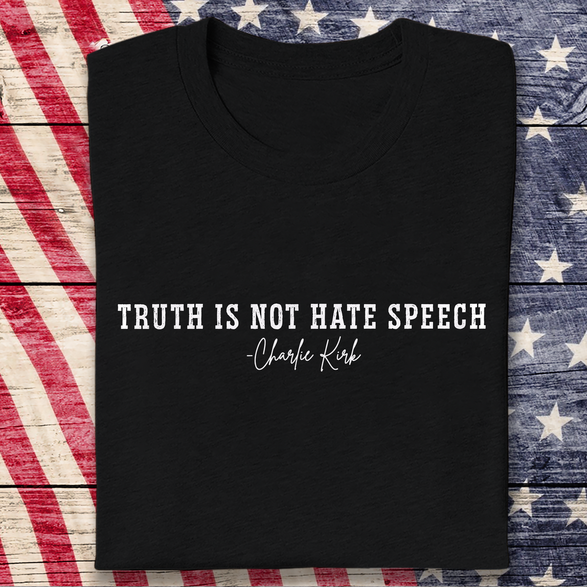 Pray For Charlie Kirk - Truth Is Not Hate Speech Dark Shirt LM32 65671