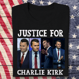 Justice for Charlie Kirk Memorial Dark Shirt LM32 65547