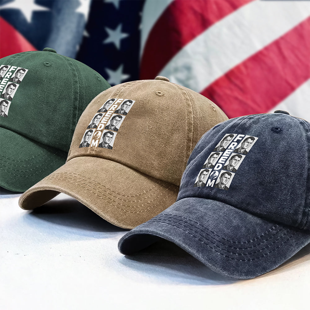 Charlie Kirk Freedom Washed Baseball Denim Cap CH07 67730