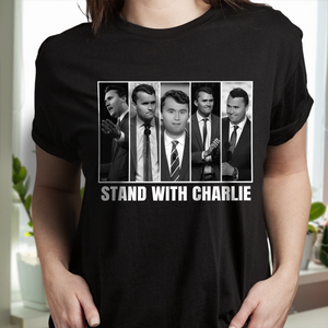 Stand With Charlie Kirk - A True Patriot Dark Shirt LM32 65549