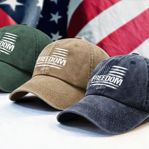 Freedom Pray For Charlie Kirk USA American Flag Patriotic Washed Denim Baseball Cap CH07 67608