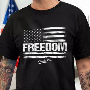 Freedom Pray For Charlie Kirk USA American Flag Patriotic Dark Shirt CH07 67604