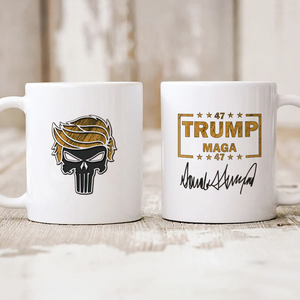 Patriotic Trump MAGA 47 Punisher White Mug LM32 63991