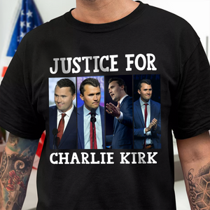 Justice for Charlie Kirk Memorial Dark Shirt LM32 65547