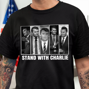 Stand With Charlie Kirk - A True Patriot Dark Shirt LM32 65549