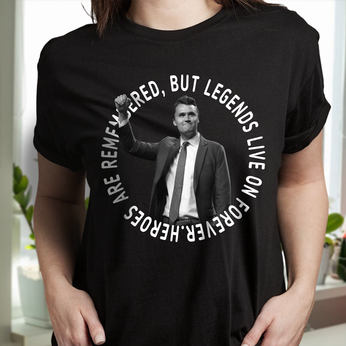 Pray For Legends - Charlie Kirk Lives On Forever Memorial Dark Shirt LM32 65477