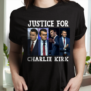 Justice for Charlie Kirk Memorial Dark Shirt LM32 65547