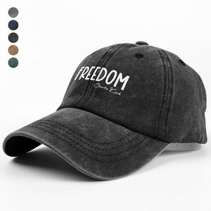 Freedom Charlie Kirk Washed Denim Baseball Cap TH10 64441
