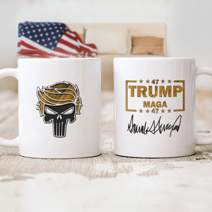 Patriotic Trump MAGA 47 Punisher White Mug LM32 63991