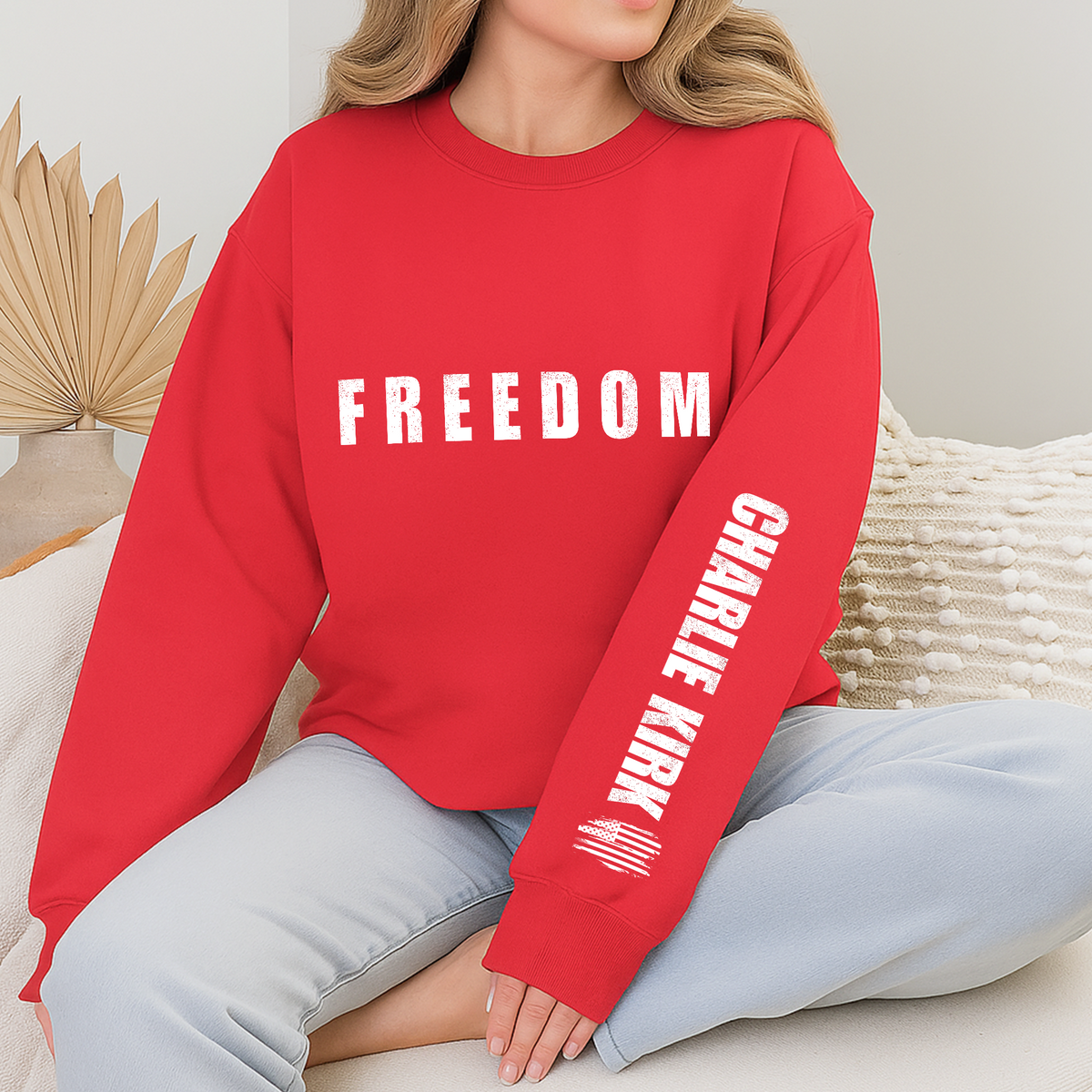 Charlie Kirk Freedom Make America Great Again Dark Sleeve Sweatshirt LM32 65735