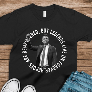 Pray For Legends - Charlie Kirk Lives On Forever Memorial Dark Shirt LM32 65477