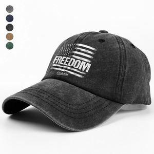 Freedom Pray For Charlie Kirk USA American Flag Patriotic Washed Denim Baseball Cap CH07 67608