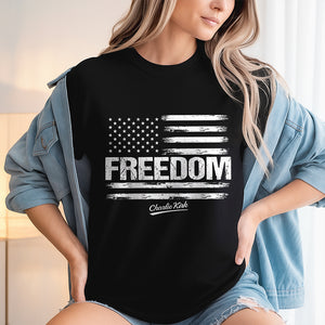 Freedom Pray For Charlie Kirk USA American Flag Patriotic Dark Shirt CH07 67604
