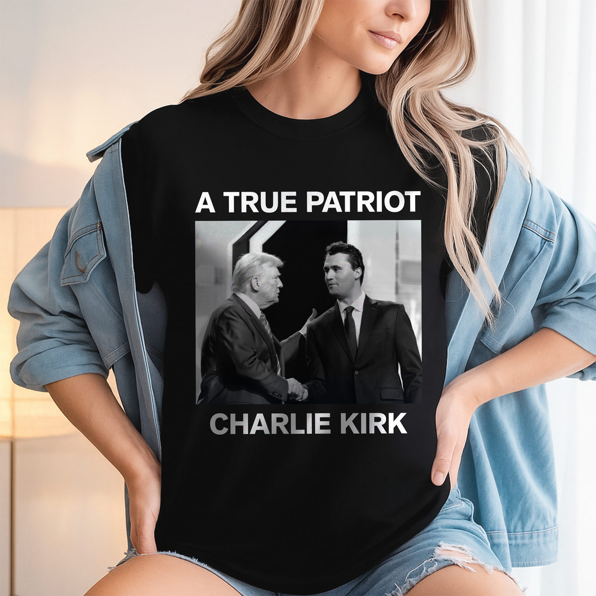 A True Patriot Charlie Kirk Dark Shirt TH10 64469