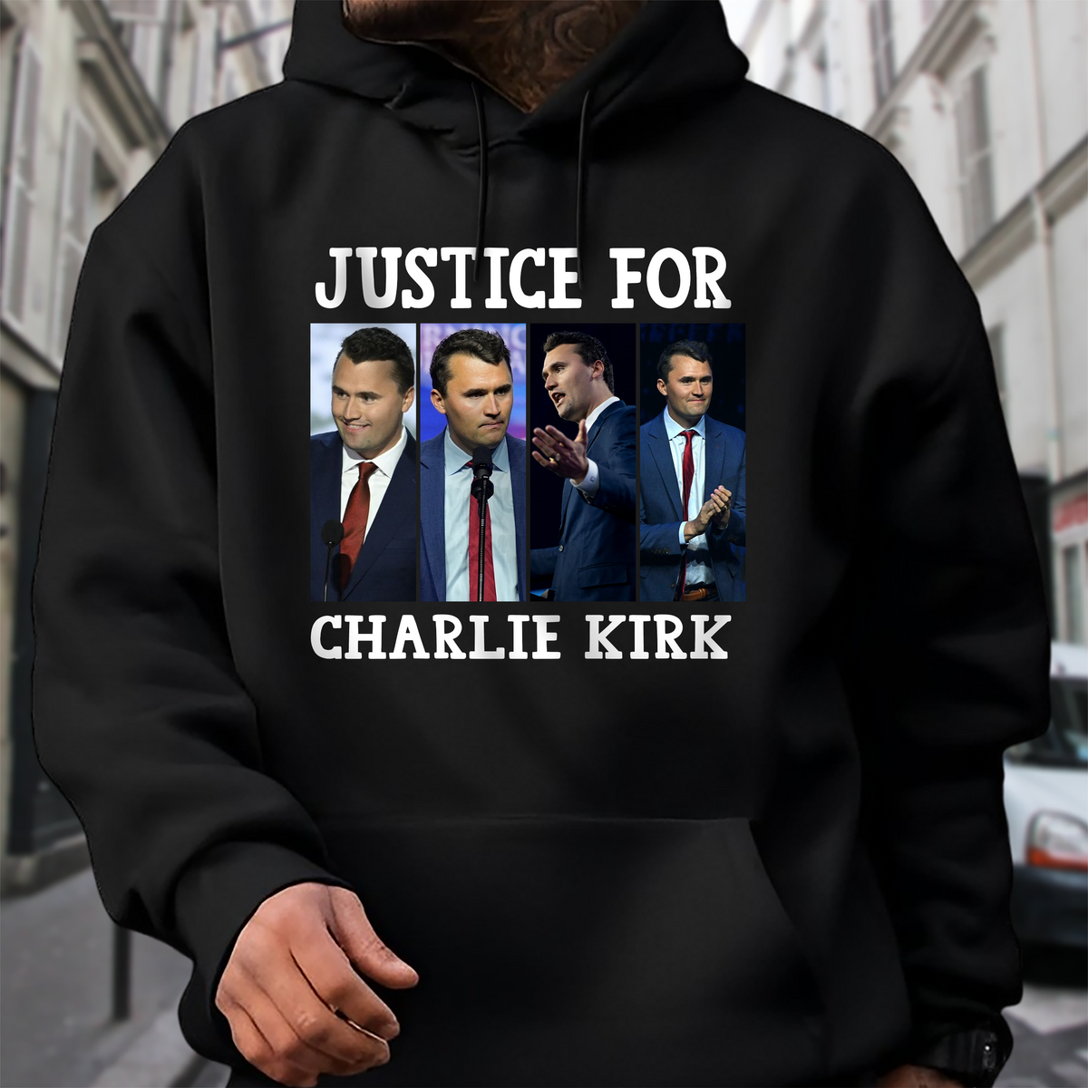 Justice for Charlie Kirk Memorial Dark Shirt LM32 65547