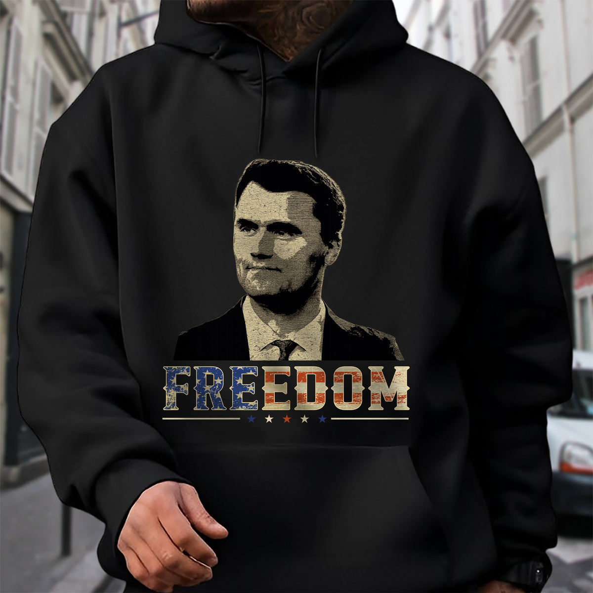 Freedom Charlie Kirk America Flag Dark Shirt CH07 67616