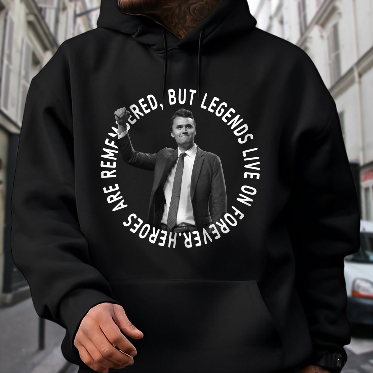 Pray For Legends - Charlie Kirk Lives On Forever Memorial Dark Shirt LM32 65477