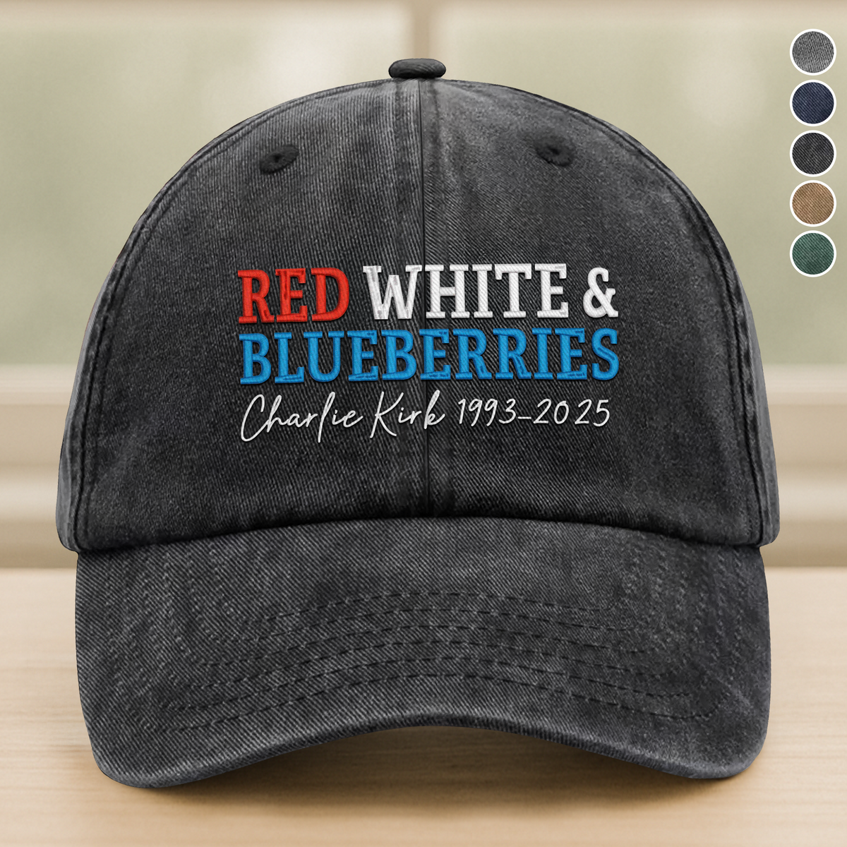 Red, White & Blueberries Charlie Kirk Embroidered Baseball Cap LM32 65747
